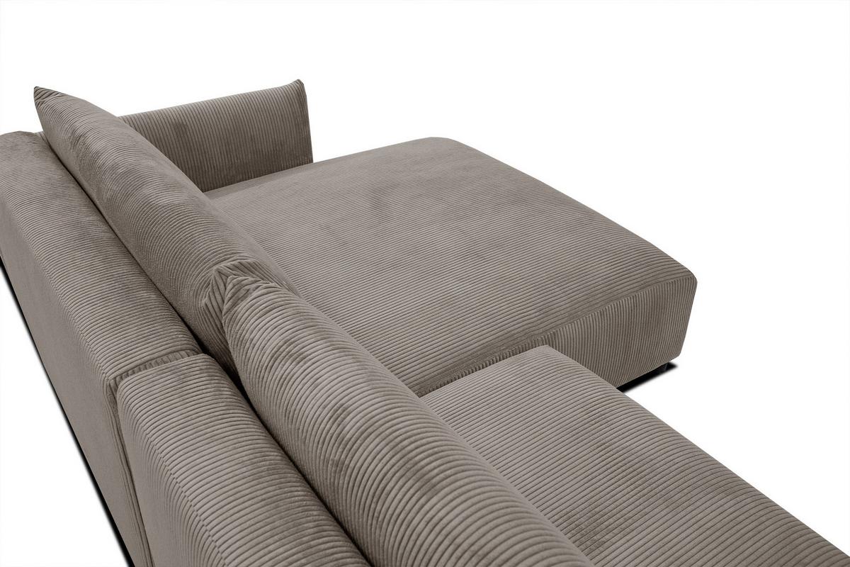 ECKSOFA TAUER 5-Sitzer, taupe - Taupe/Schwarz, Holzwerkstoff/Kunststoff (292/174cm) - Wozimo