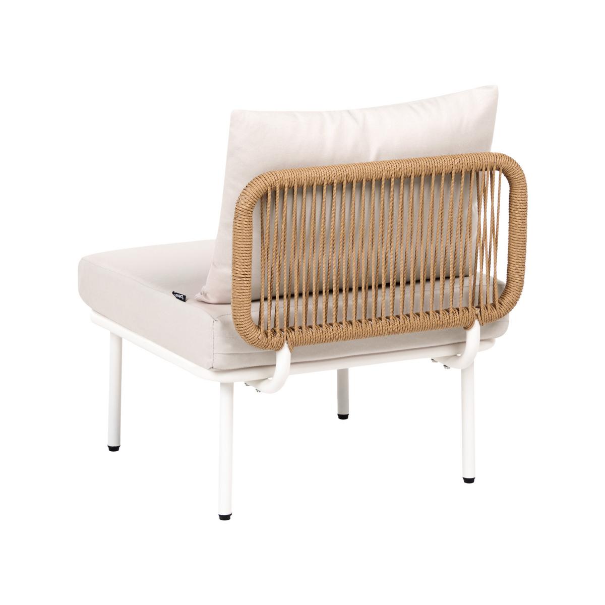 1-SITZER Garten-Sesselmodul Hellbeige Baucina - Beige/Weiß, Metall (60/75/68cm) - Beliani