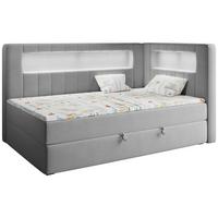 BOXSPRINGBETT JUNIOR GOLD 3 90/200 Grau - rechte Seite - Grau, Holz/Textil (90/200cm) - MKS