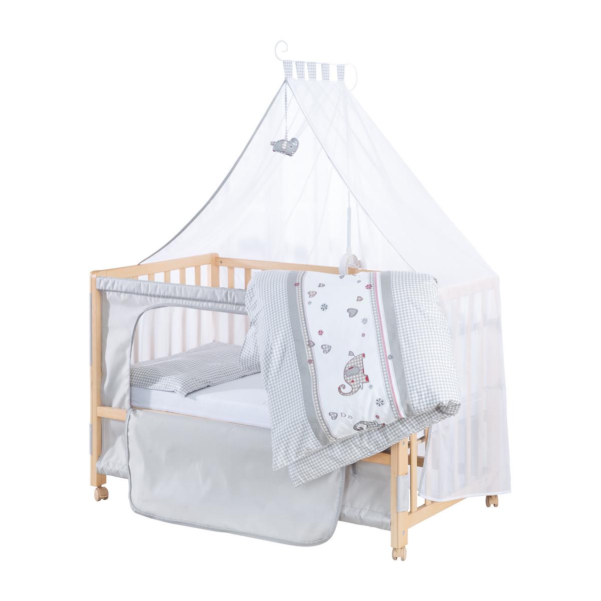 BABYBETT Jumbo twins grau 4er-Set 60 x 120 cm - Naturfarben, Holzwerkstoff (60/120cm) - Roba