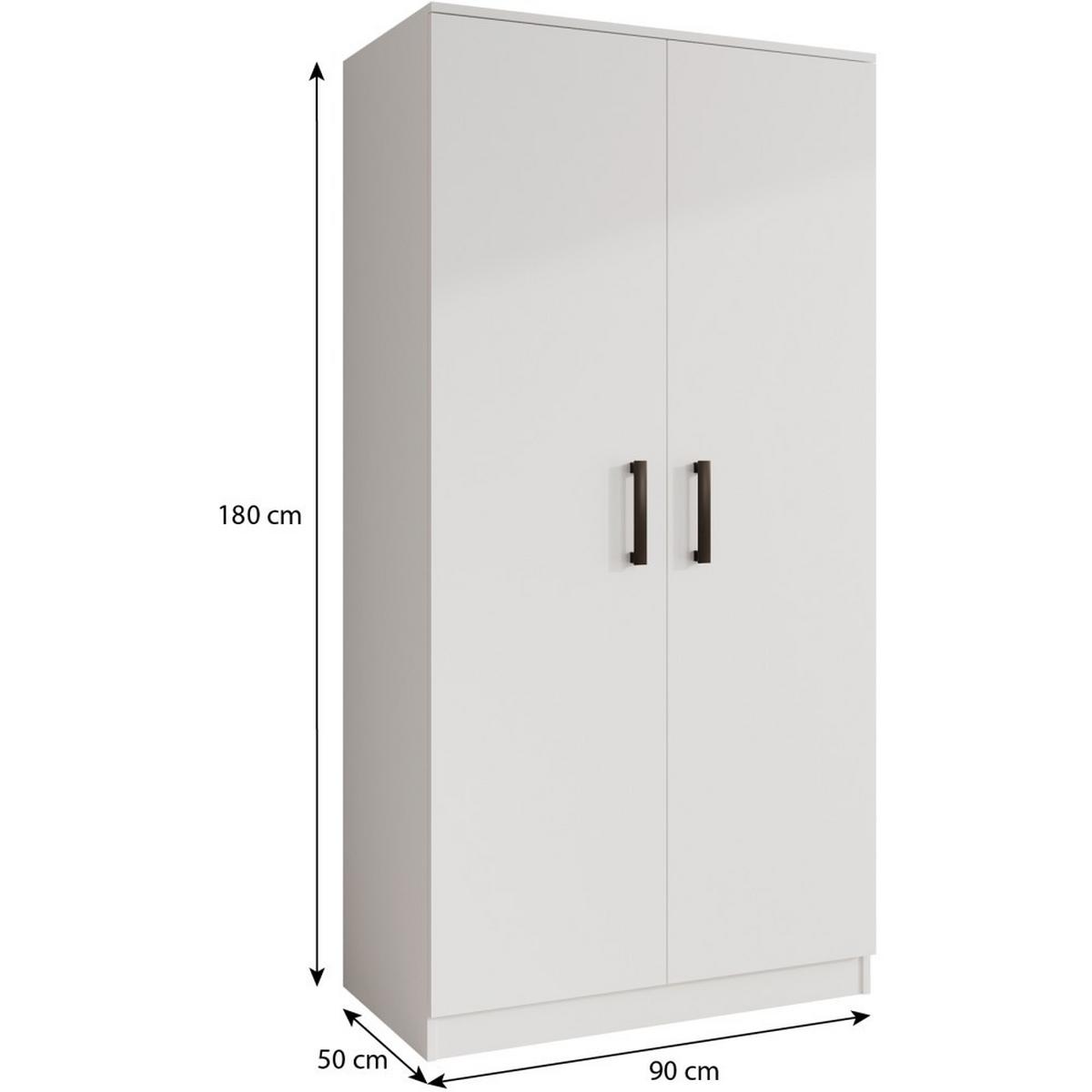 DREHTÜRENSCHRANK Trend, ohne Schubladen, Weiß - Schwarz/Weiß, Holzwerkstoff (90/180/50cm) - Beautysofa