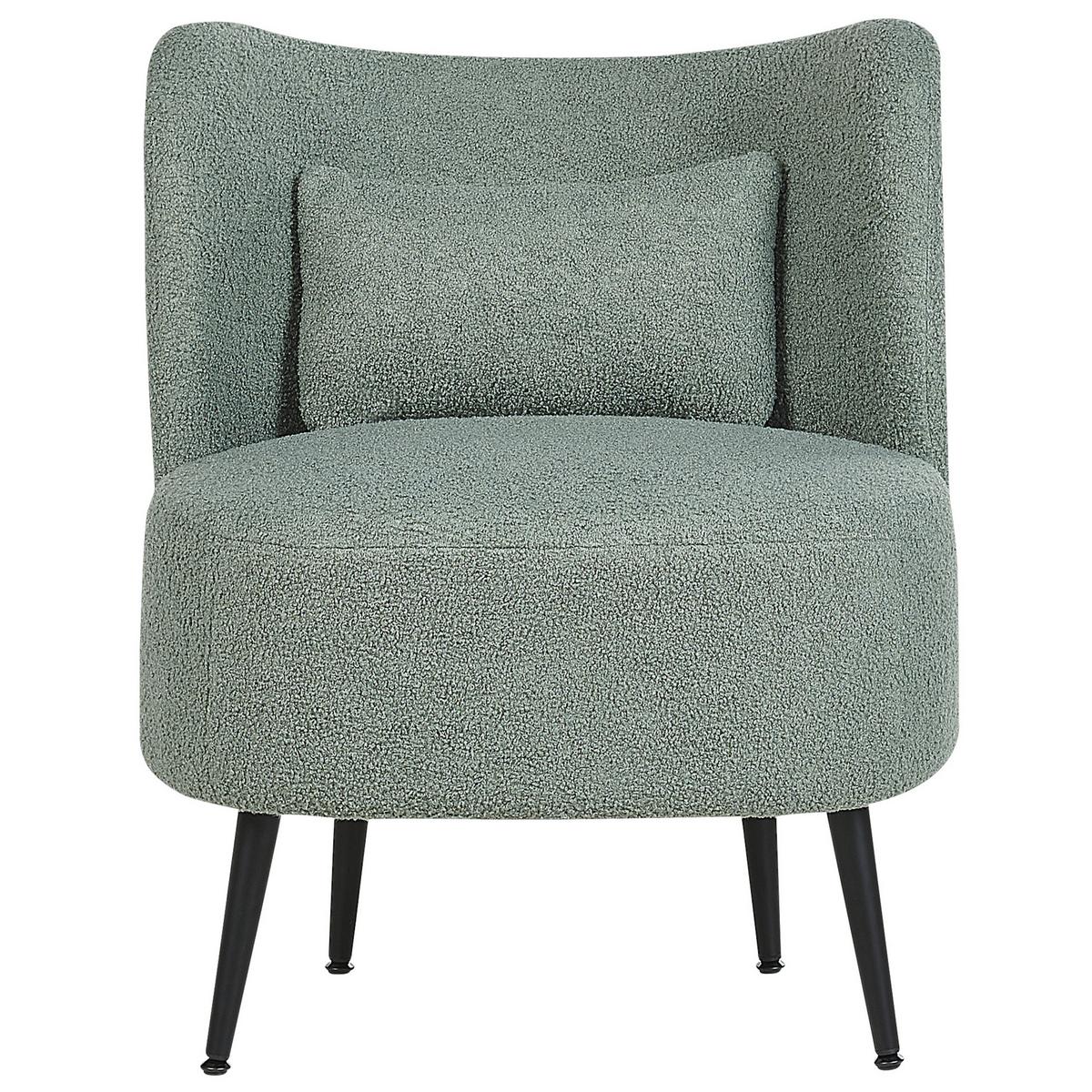 SESSEL BOUCLE Grün Otsby - Grün, Holz/Textil (60/76/55cm) - Beliani