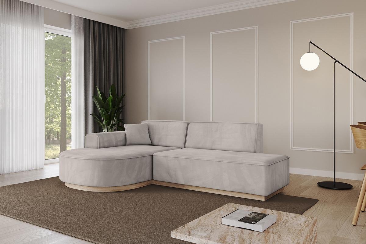 ECKSOFA Ottomane Links ARRIO-L1 - 243x171x83 cm Hellbraun - Hellbraun, Holzwerkstoff/Textil (243/171cm) - ALTDECOR