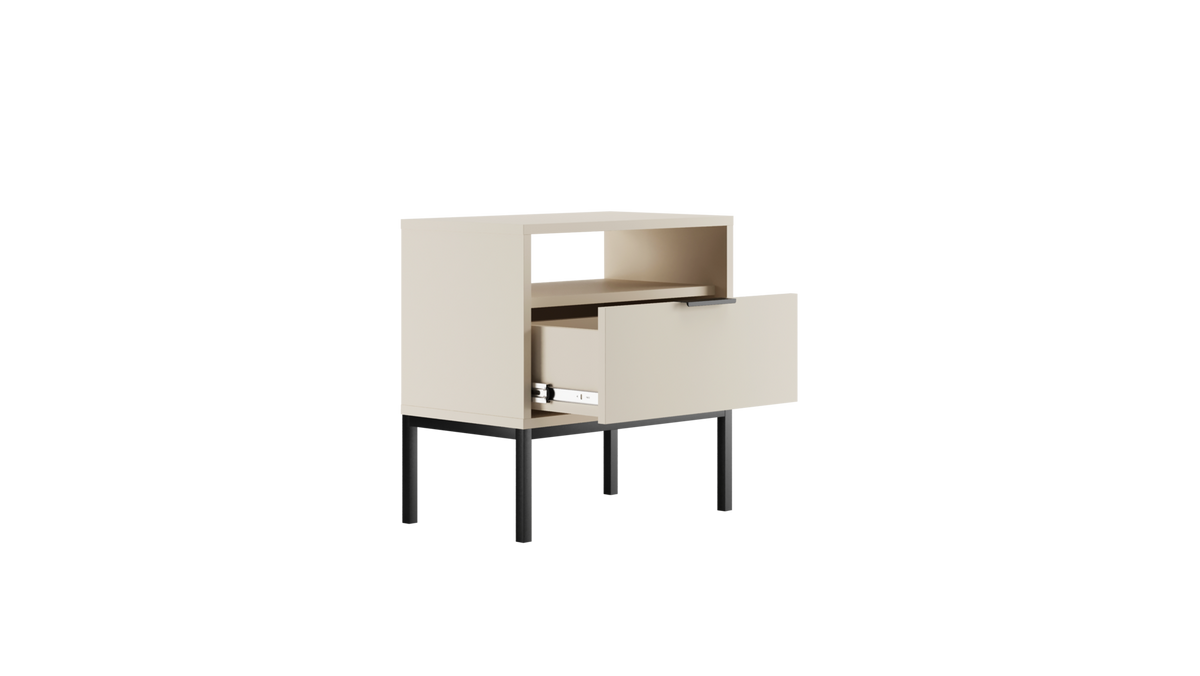 NACHTSCHRANK Austin 33/56,4/55 cm - Kaschmir/Schwarz, Holzwerkstoff (33/56/55cm) - RAUMHIRSCH FURNITURE