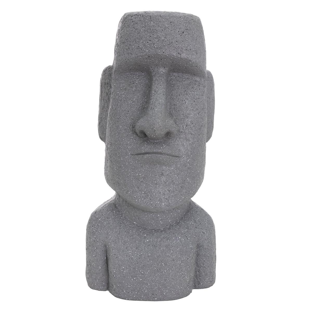 MOAI RAPA NUI STATUE 53,5 cm hoch Grau aus Polyresin - Grau, Kunststoff (19/53.5/26.5cm) - ECD-Germany