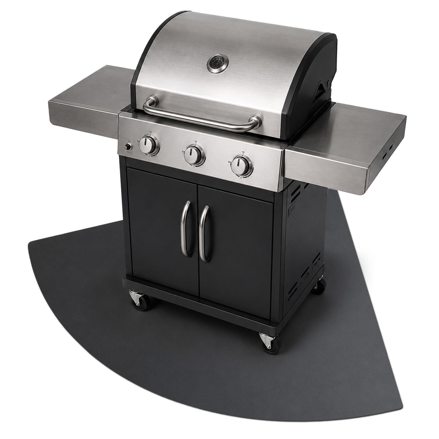 GRILLUNTERLAGE Bodenschutzplatte Metall Schwarz 100x100 cm - Schwarz, Metall (100/100/0.1cm) - TULUP