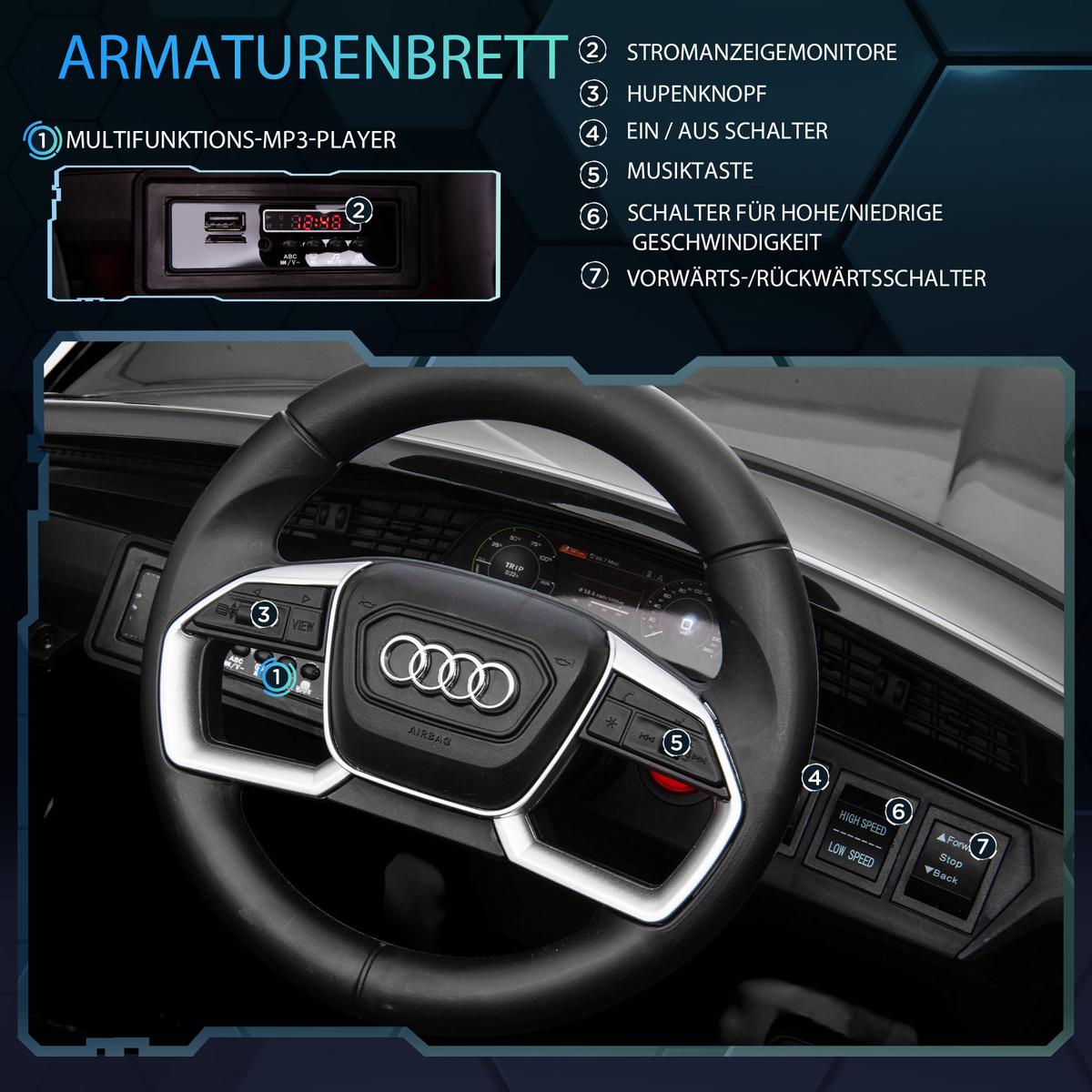 KINDERFAHRZEUG Elektroauto Elektro Kinderauto für kinder ab 3 Jahre Schwarz - Schwarz, Metall (108/60/47cm) - HOMCOM