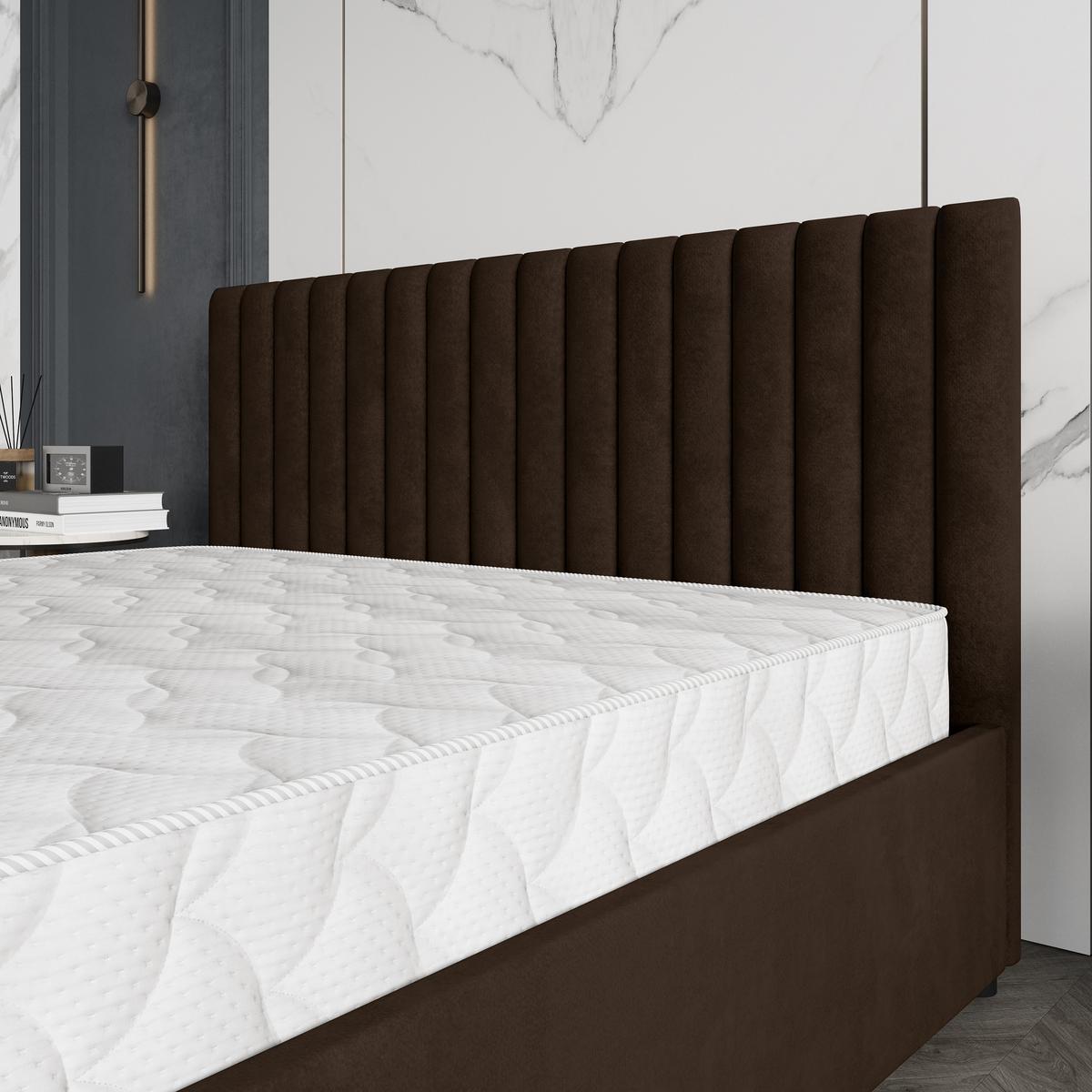 POLSTERBETT CARMIA 180x200 cm mit Bettkästen - Braun - Braun, Holz (192/200cm) - MASSENO