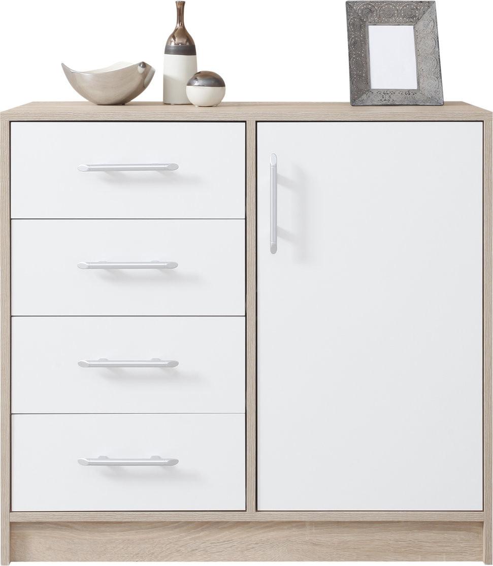 KOMMODE VANO 90/84/40cm mit 4 Schubladen 1 Türen Sonoma Eiche - Sonoma Eiche, Holzwerkstoff (90/84/40cm) - MASSENO