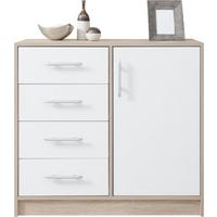 KOMMODE VANO 90/84/40cm mit 4 Schubladen 1 Türen Sonoma Eiche - Sonoma Eiche, Holzwerkstoff (90/84/40cm) - MASSENO
