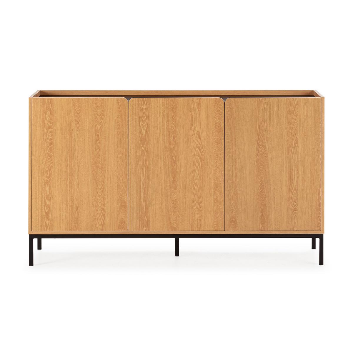 SIDEBOARD Curva 3 türen Eichenfarbe - Honigeiche, Holzwerkstoff (140/80/40cm)