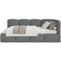 JUGENDBETT Cloudy Dunkelgrau 120 cm, Chenille - Dunkelgrau/Schwarz, Kunststoff/Textil (120/200cm) - Selsey