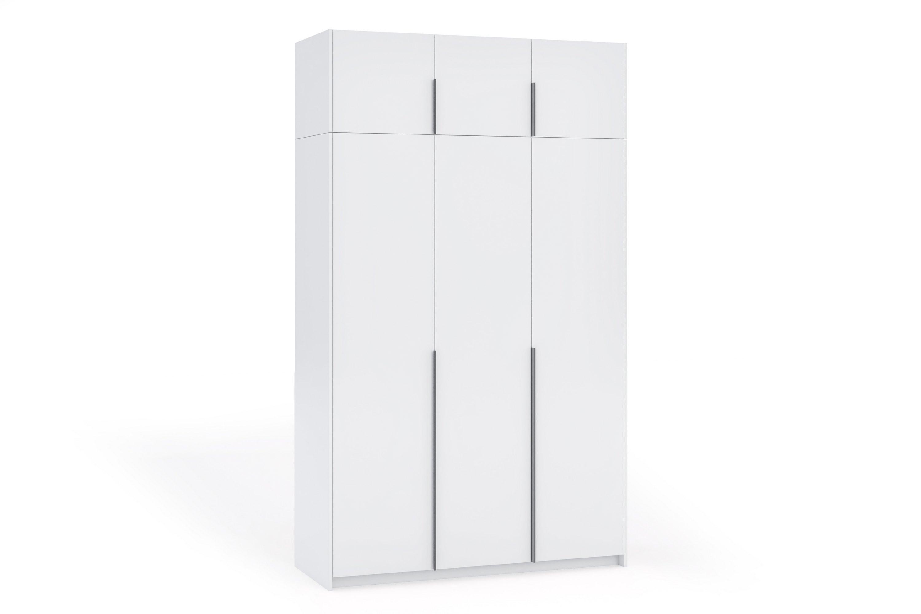 DREHTÜRENSCHRANK AMARA 148/250/58cm 3-türig Weiß - Weiß, Holzwerkstoff (148/250/58cm) - MASSENO