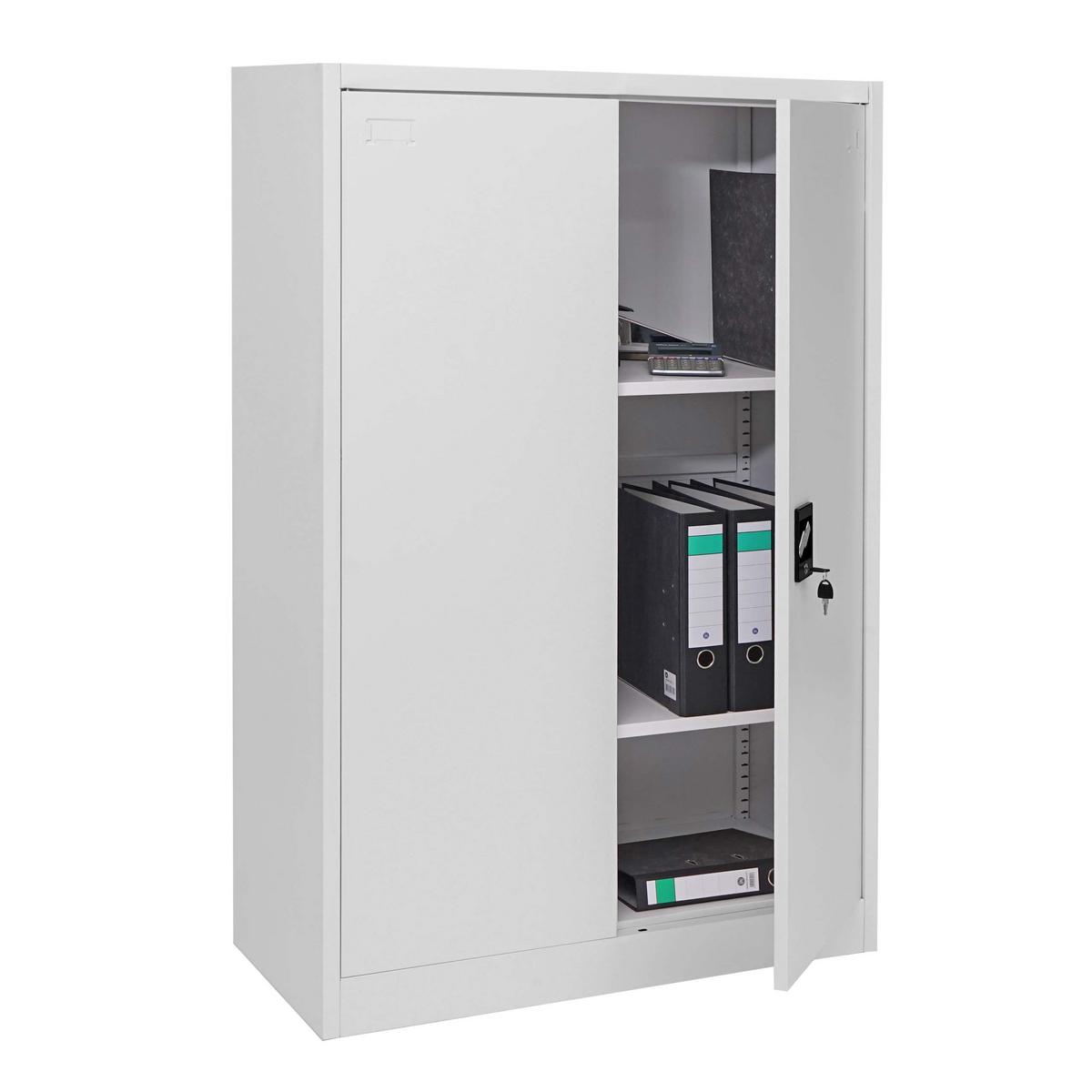AKTENSCHRANK Hellgrau - Hellgrau, Metall (90/140/40cm) - MCW
