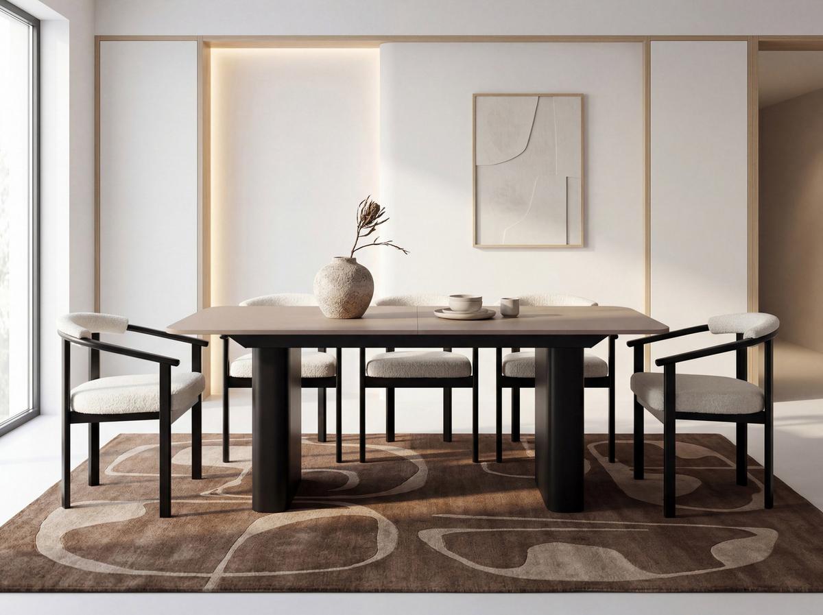 ESSTISCH Riven rechteckig ausziehbar verlängerbar mit Butterfly-Auszug, Kaschmir 200-296/90/76 cm - Kaschmir/Beige, Holzwerkstoff/Metall (90/296/76cm) - WFL GROUP