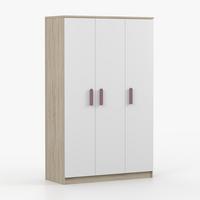 KLEIDERSCHRANK Jonas III 2D 19, 120/192/50, 3-türig, Sonoma-Eiche - Violett/Sonoma Eiche, Holzwerkstoff (120/194/50cm) - imoebel24
