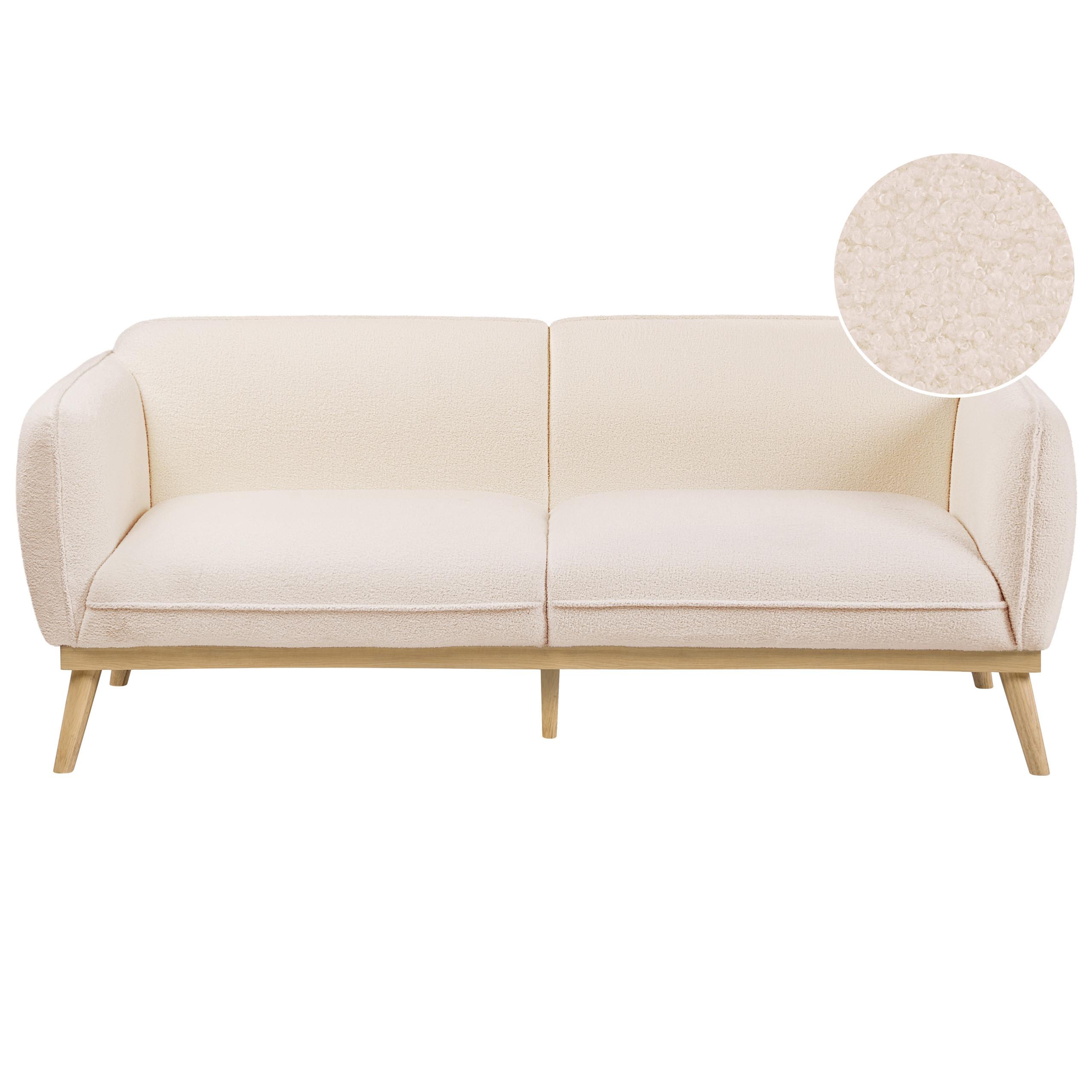 3-SITZER-SOFA Bouclé Hellbeige Ljung - Hellbraun, Textil (210/82/82cm) - Beliani