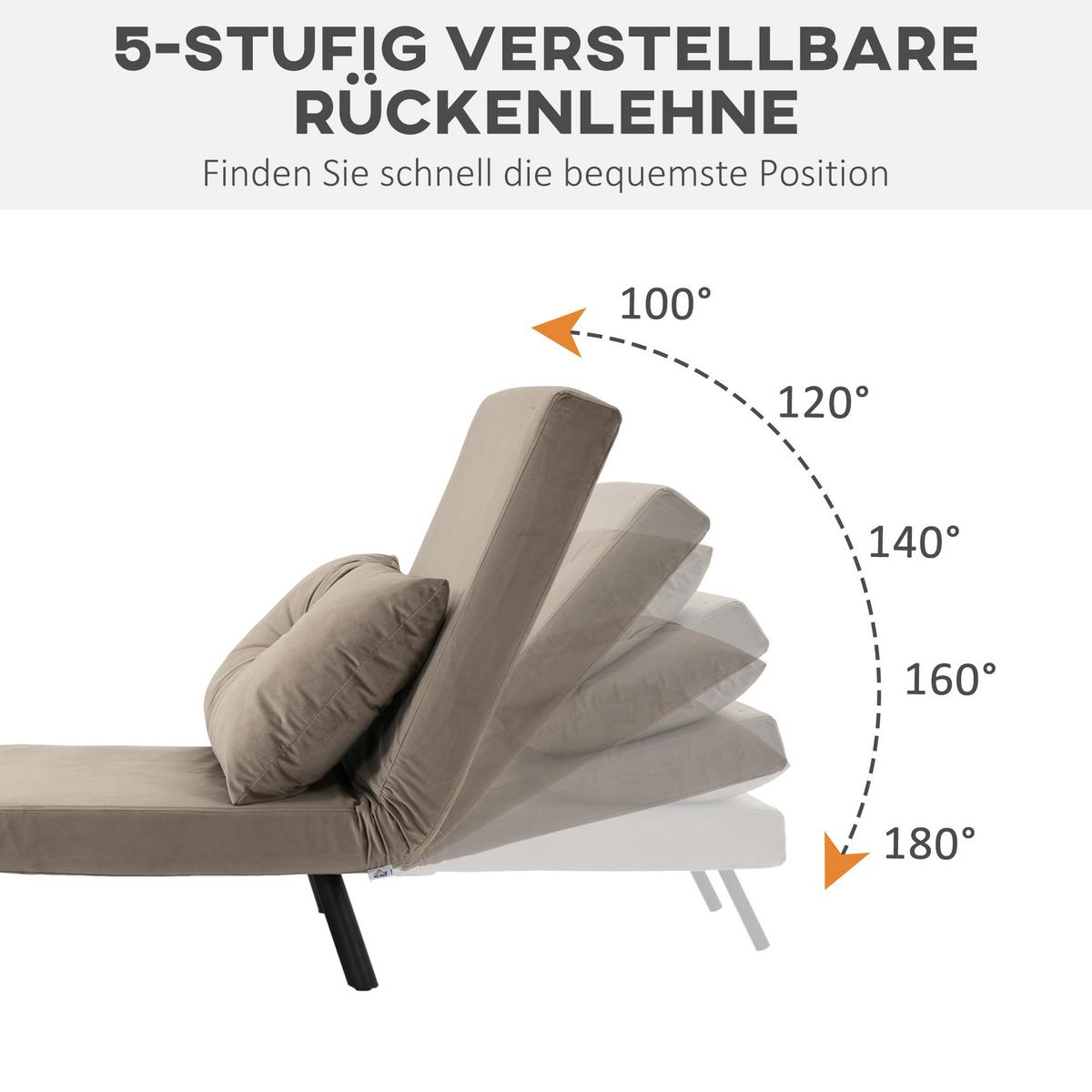 SCHLAFSESSEL - Hellbraun/Schwarz, Holz/Textil (73/81/63cm) - HOMCOM
