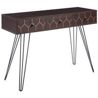 KONSOLENTISCH dunkler Holzfarbton/schwarz 3 Schubladen Malsala - Dunkelbraun/Schwarz, Holzwerkstoff (39/110/79cm) - Beliani
