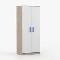 DREHTÜRENSCHRANK 80/192/50 cm 2-türig Jonas III 06 Sonoma Eiche/Weiß + blaue Griffe - Blau/Weiß, Holz/Holzwerkstoff (80/192/50cm) - imoebel24