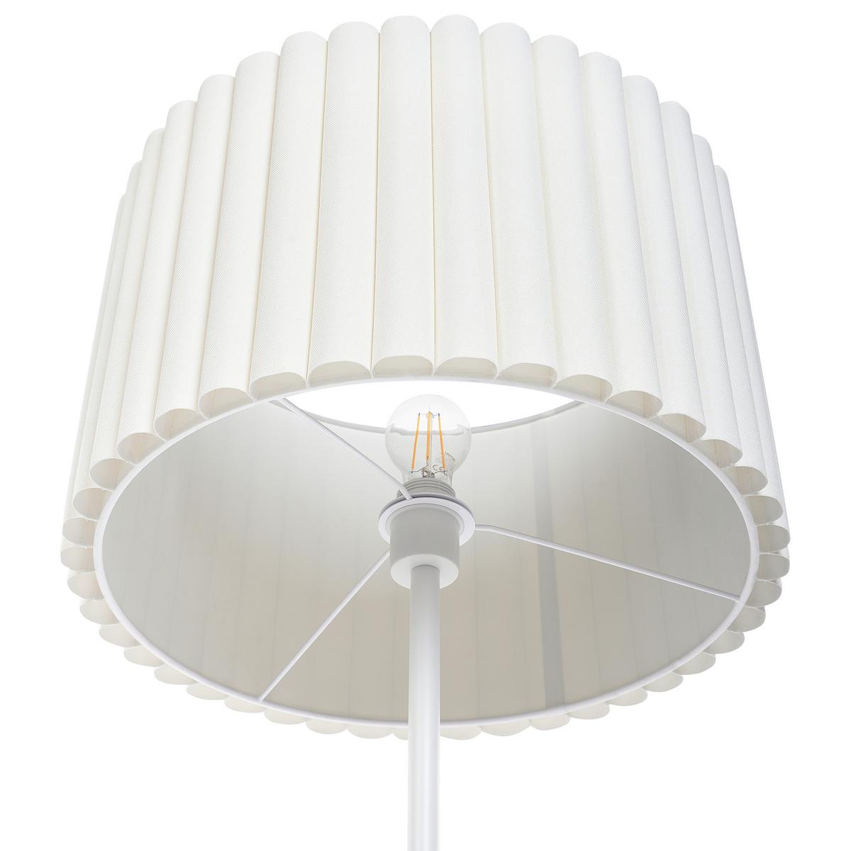 STEHLAMPE Beige Lourens - Beige/Weiß, Metall (46/46/154cm) - Beliani