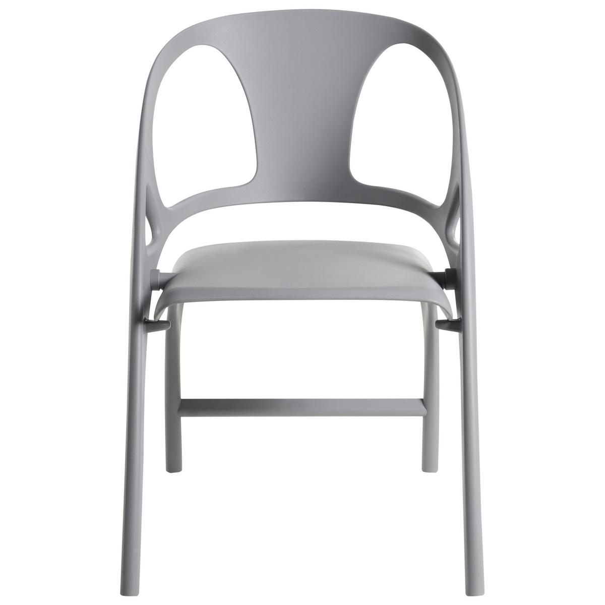 GARTENSTUHL 4er-Set Grau Nemi - Grau, Kunststoff (59/80/53cm) - Beliani