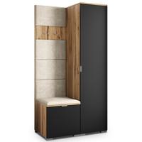 GARDEROBENSCHRANK LORI 95/181/51 cm Modern Eiche Wotan - Beige/Eiche Wotan, Holzwerkstoff (95/181/51cm) - MASSENO