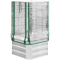 HOCHBEET, Silberfarben - Silberfarben, Metall (53/90/53cm) - Outsunny