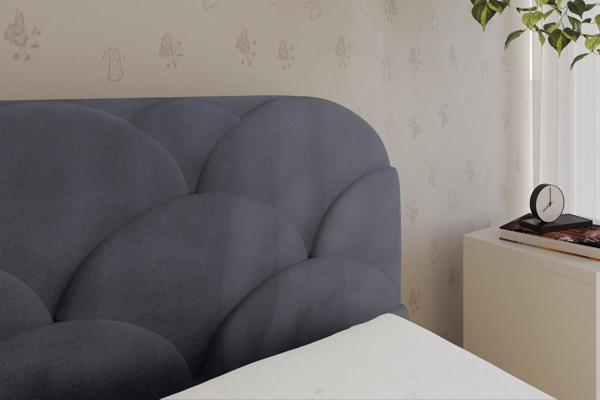 EINZELLBETT Jugendbett mit Bettkasten und Matratze H3/H4, Links - ELRY 100x200 Dunkelgrau - Dunkelgrau, Holzwerkstoff/Textil (100/200cm) - ALTDECOR