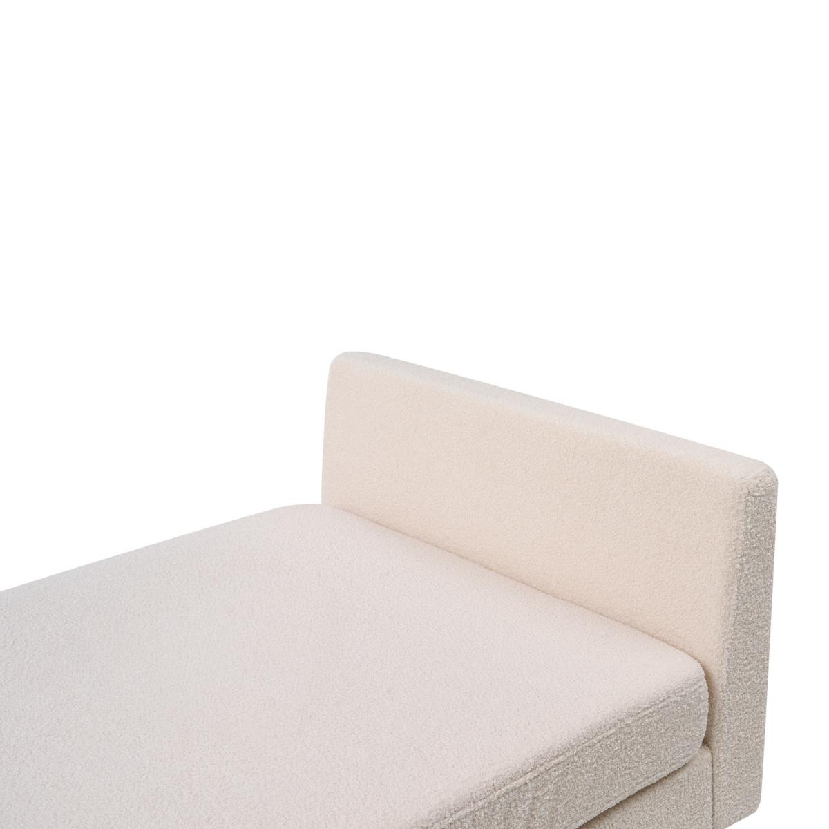 CHAISELONGUE Stoff Cremeweiß Archiane - Creme/Schwarz, Textil (170/60/85cm) - Beliani