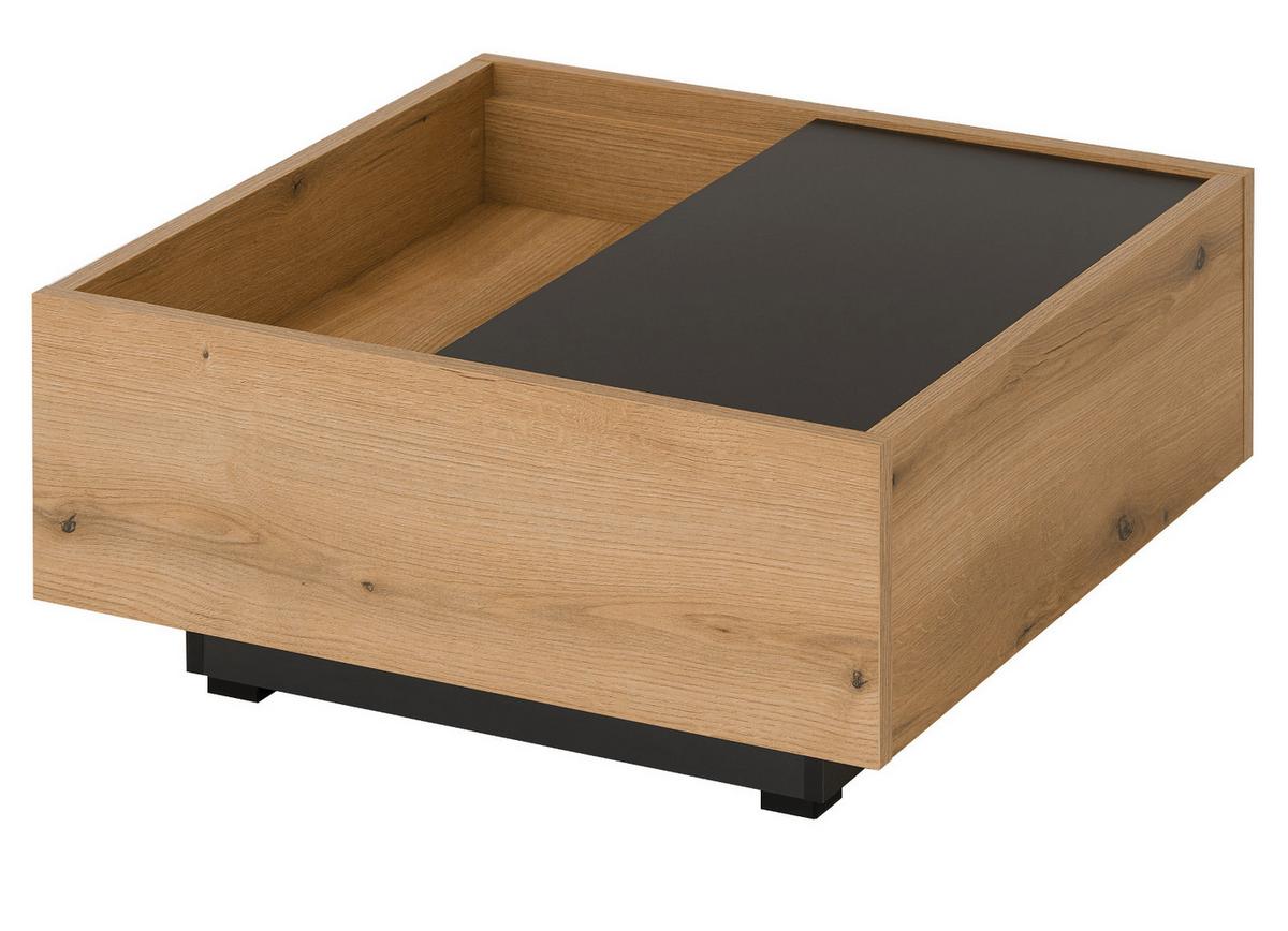 COUCHTISCH in Eiche, grau quadratisch 75 cm - Kaschmir/Eichefarben, Holzwerkstoff/Kunststoff (75/75/34cm) - Furn.Design