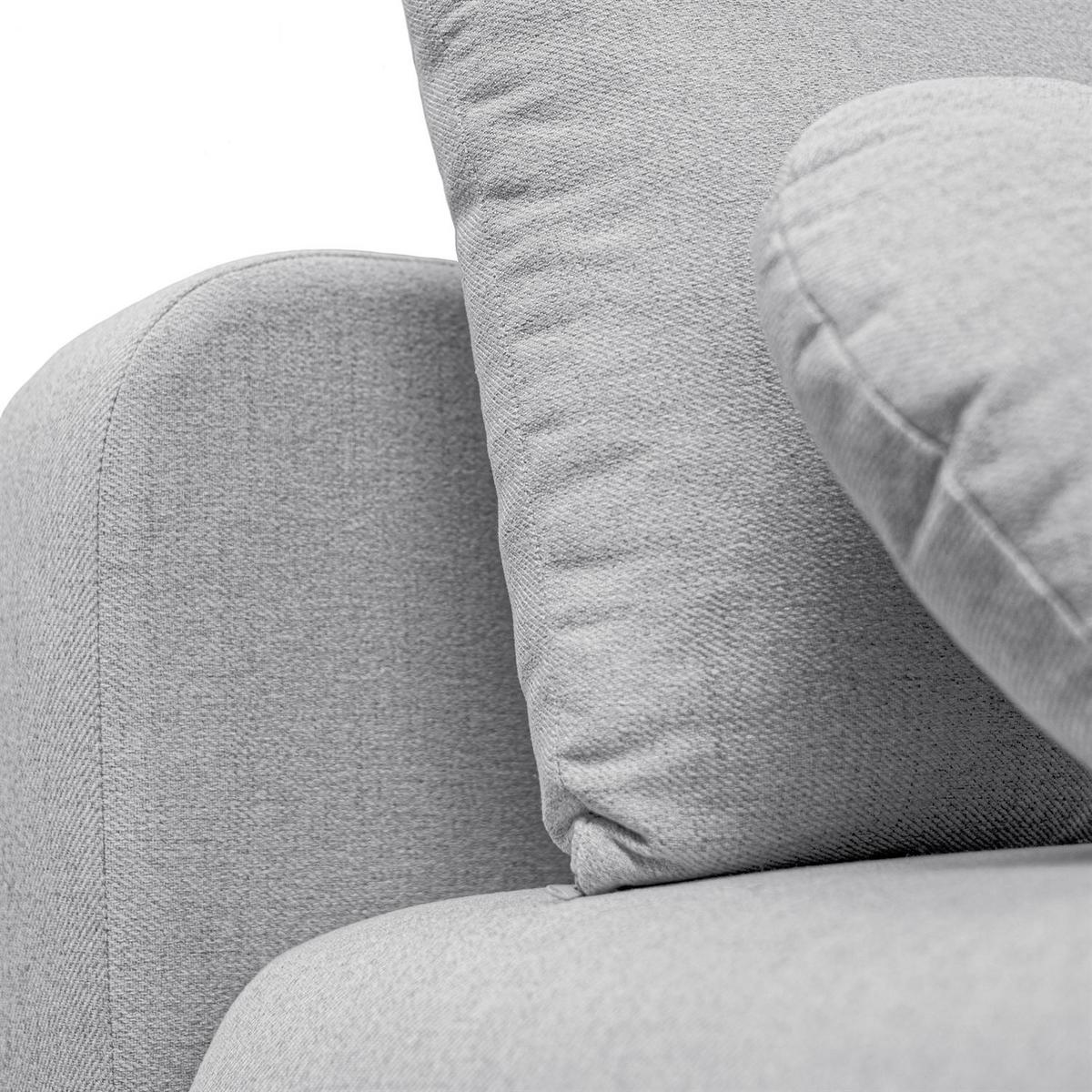 SCHLAFSOFA CLAIRE, zweisitzig, mit Schlaffunktion, Neve 80 - Hellgrau, Textil (208/90/95cm) - Lookway