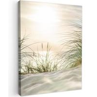 LEINWANDBILD Dünen mit Strandhafer in der Sonne des Nationalparks Schleswig-Holsteinisches Wattenmeer Room Decor 30x40 cm - Creme, Textil (30/40cm) - MuchoWow