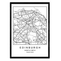 POSTER Edinburgh Nordic-Stil A3 Schwarzer Rahmen - Schwarz, Papier (29.7/5/42cm) - Nacnic