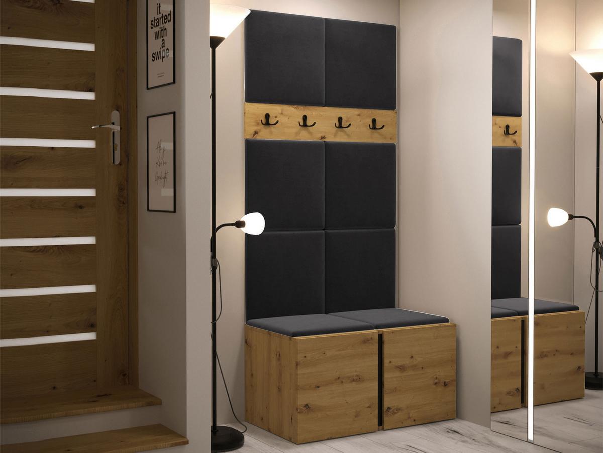 GARDEROBEN-SET Orion IV - Anthrazit/Eiche Artisan, Holzwerkstoff/Kunststoff (84/186/46cm) - MIRJAN24
