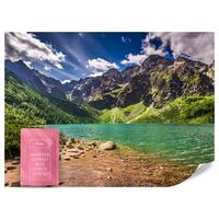 FOTOTAPETE Morskie Oko See Berge Landschaft 3D 450x315 - Türkis/Braun, Papier (450/315cm) - Muralo