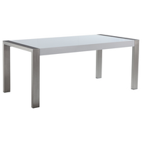 ESSTISCH 180/90/75 cm Weiß, Silberfarben Rechteckig Arctic - Weiß, Holzwerkstoff (180/90/75cm) - Beliani