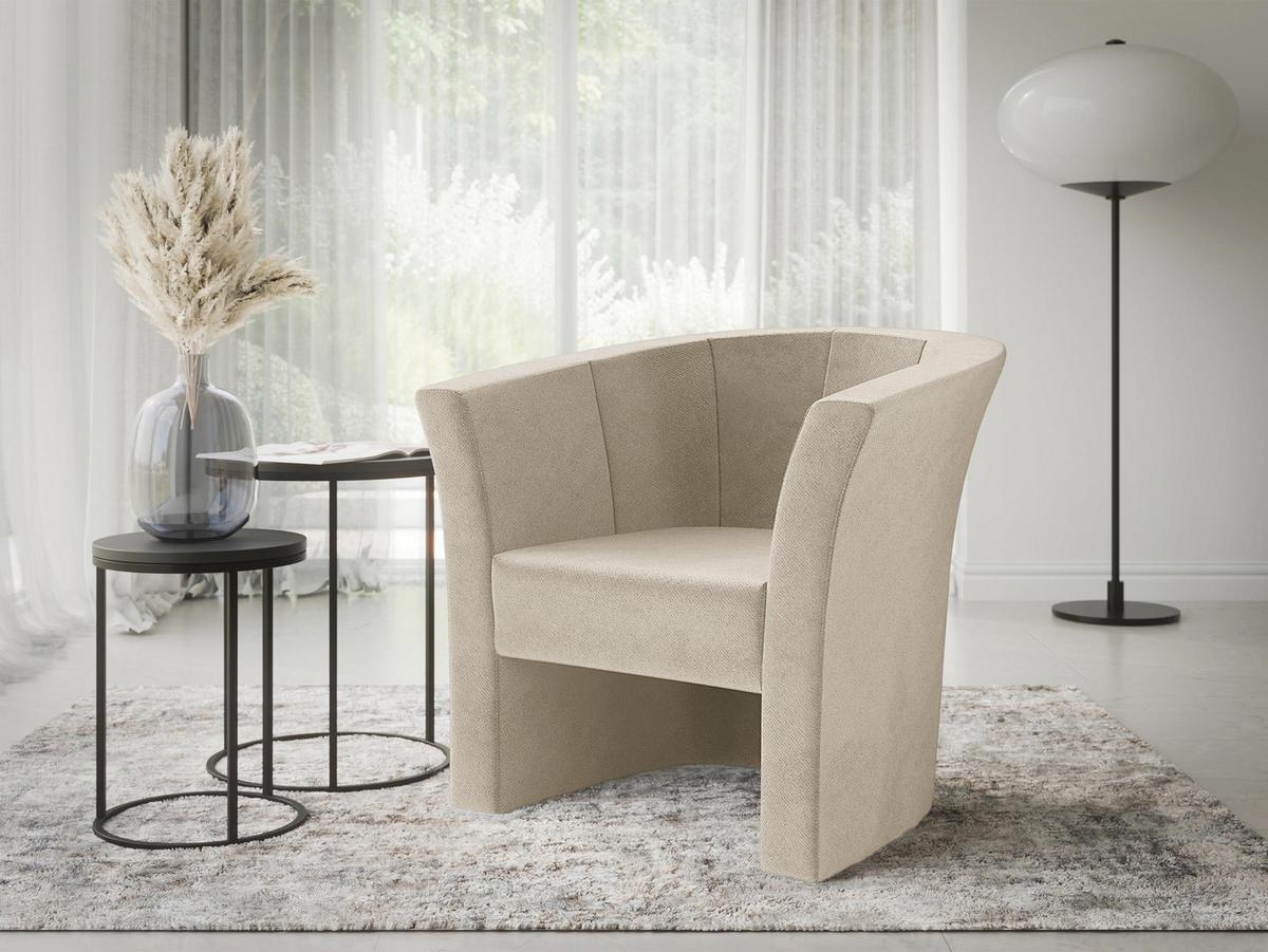 SESSEL Niko - Beige/Schwarz, Holzwerkstoff/Kunststoff (71/76/65cm) - MIRJAN24