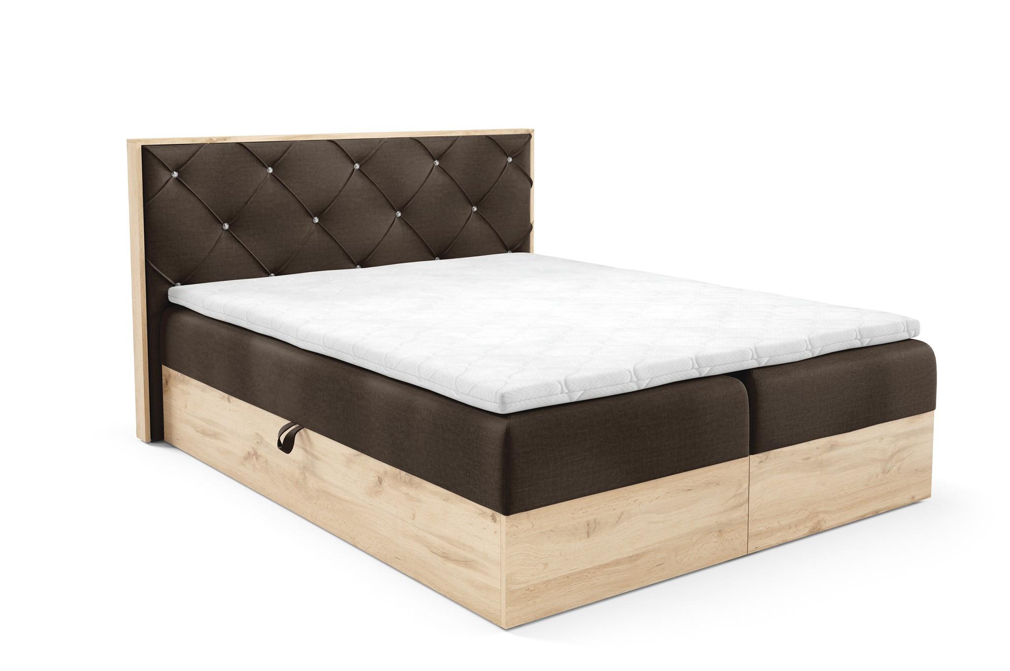 BOXBETT Helios - Braun, Holzwerkstoff/Textil (160/200cm) - Fun Möbel