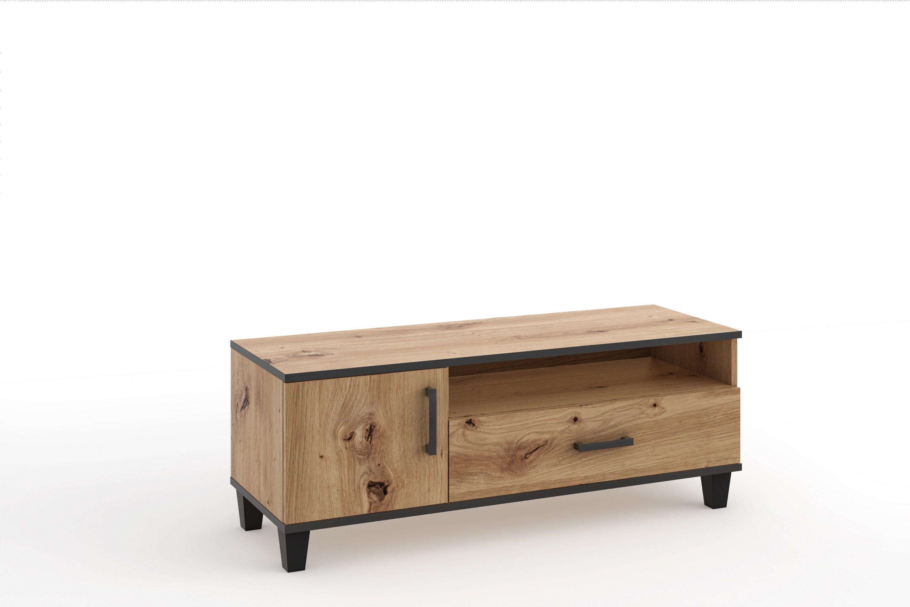 LOWBOARD CORTEZA 120/51,5/40 cm, Eiche Artisan - Eiche Artisan, Holzwerkstoff (120/51.5/40cm) - MASSENO