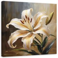 WANDBILD lilie gemalte blume - Beige, Textil (40/40cm) - Feeby