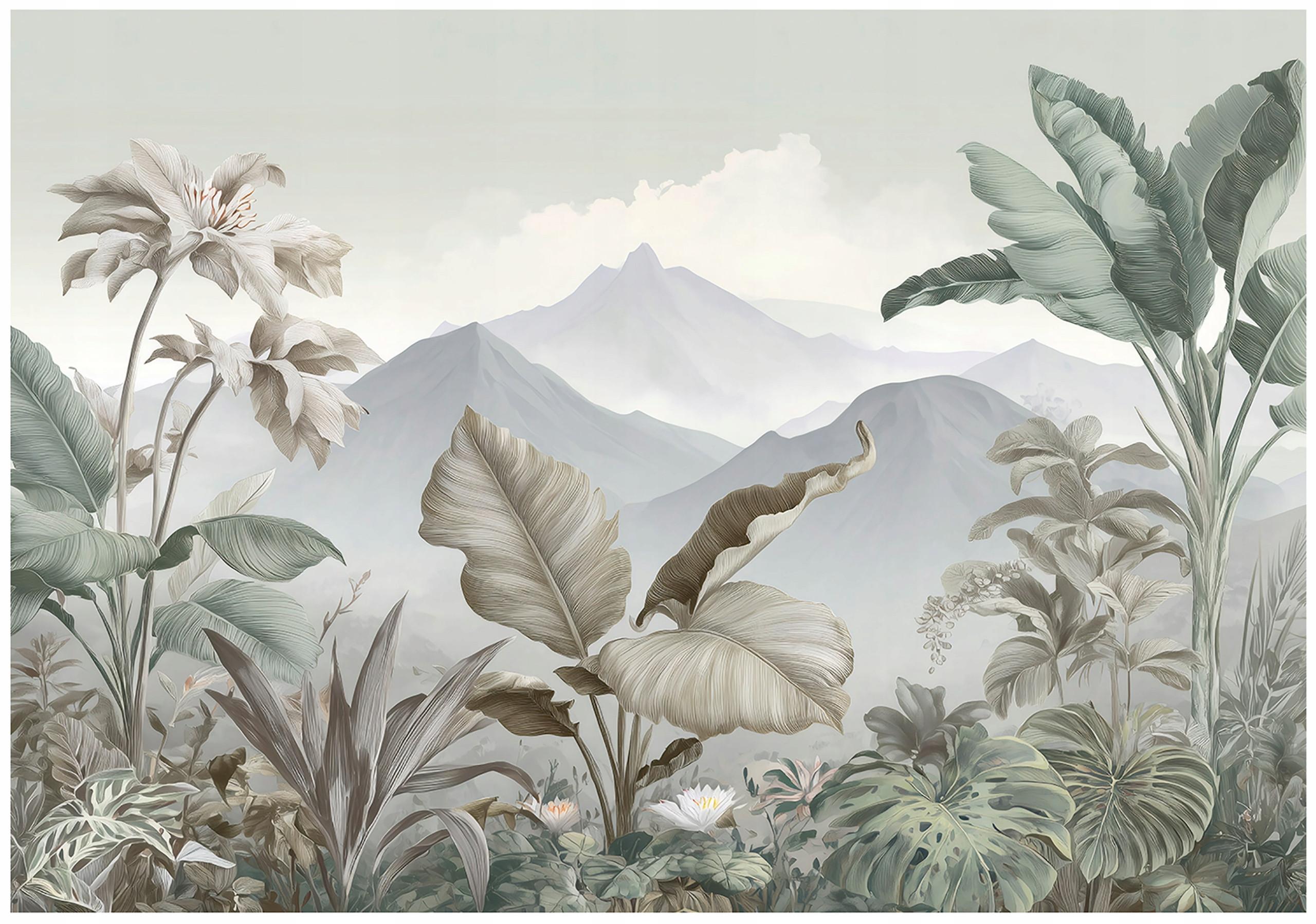 FOTOTAPETE Dschungel Gebirge Grau 150x105 cm - Multicolor, Papier (150/105cm) - Wallarena
