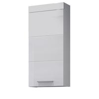 HÄNGESCHRANK weiß Hochglanz 35 x 75 cm, Badschrank hängend - Weiß Hochglanz/Silberfarben, Holzwerkstoff/Kunststoff (16/75/35cm) - Top.Furn
