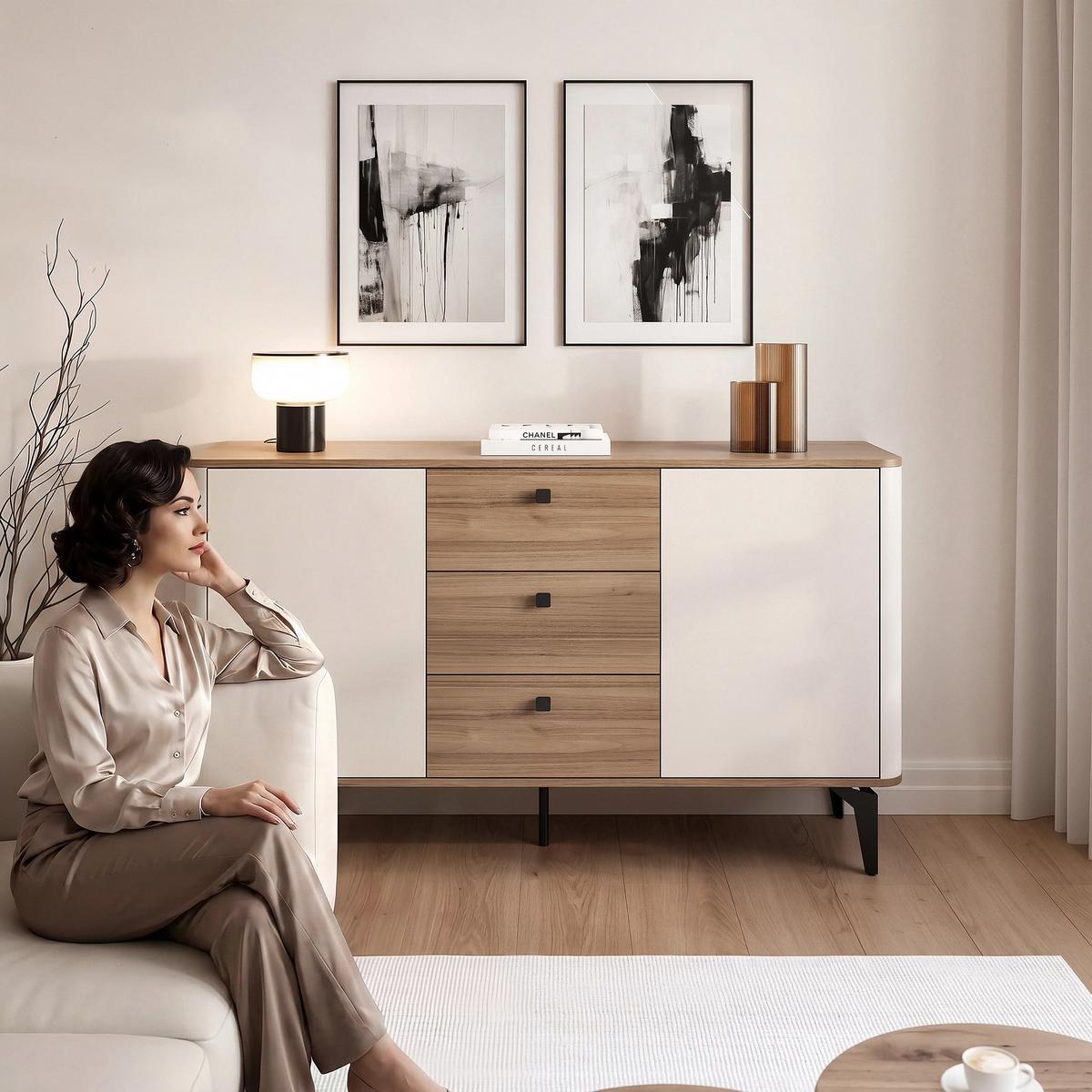 KOMMODE BELLAGIO - Kaschmir, Holzwerkstoff (140.1/140.1/40.2cm) - Idohome