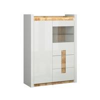 GESCHIRRSCHRANK Helios Weiß und Holz - Weiß, Holzwerkstoff (102/141/41cm) - Petits-meubles