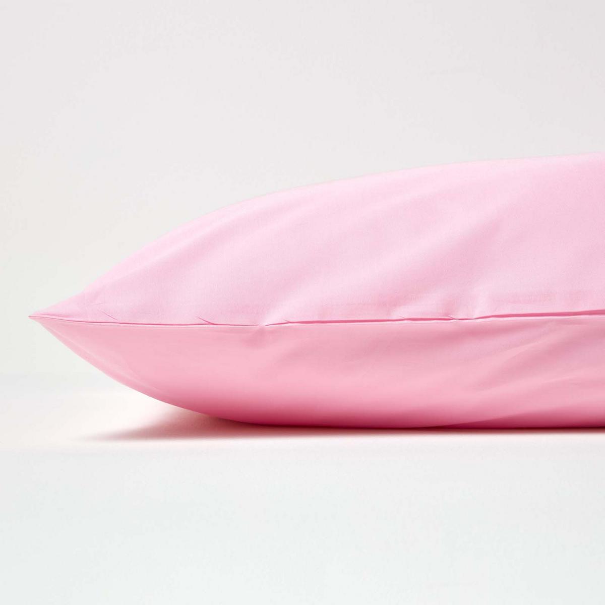 KISSENBEZUG Perkal, Ägyptische Baumwolle, Fadendichte 200 - Rosa, Textil (80/80cm) - Homescapes
