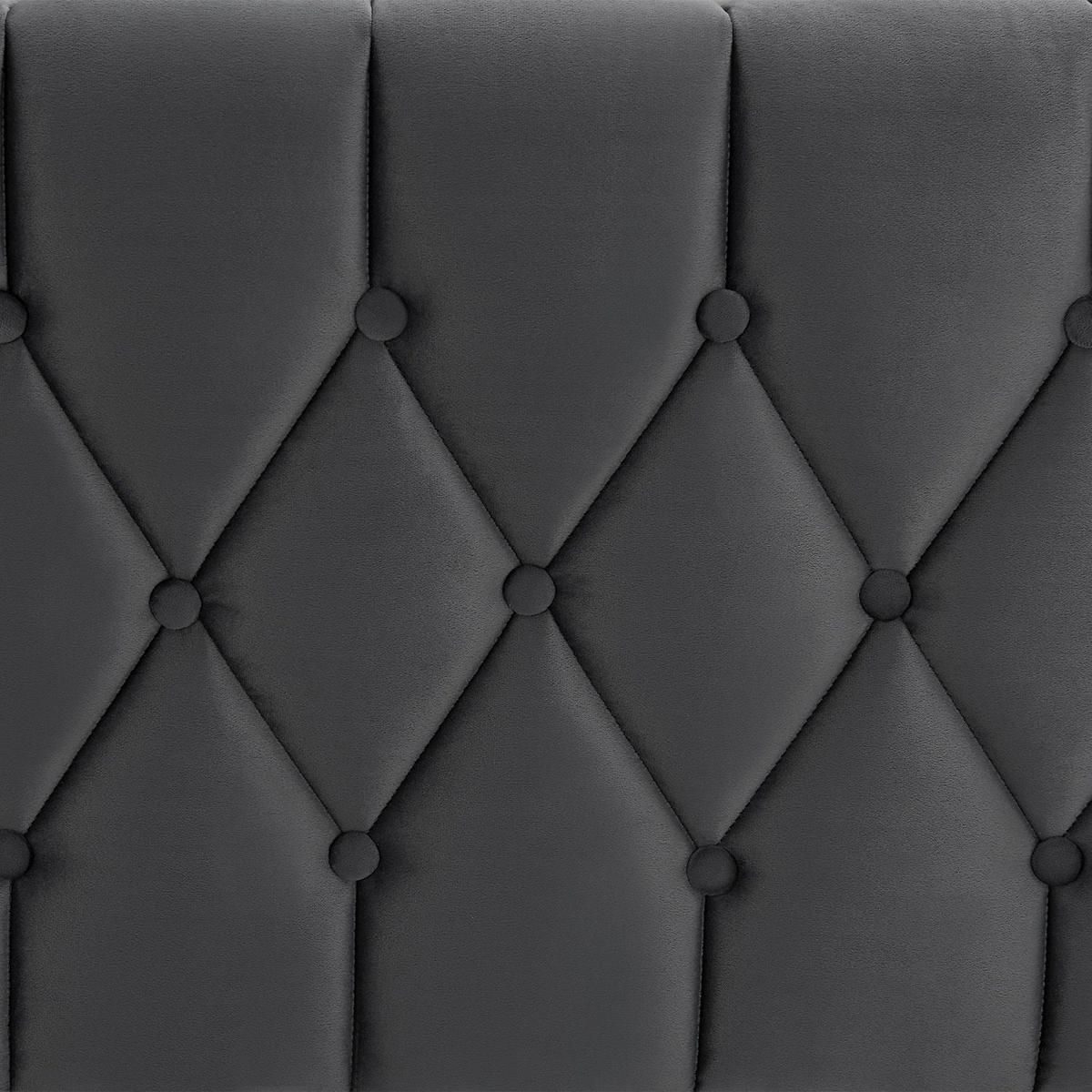 BOXBETT Leona Grau Samt 140x200 cm - Grau, Textil (140/200cm) - Juskys