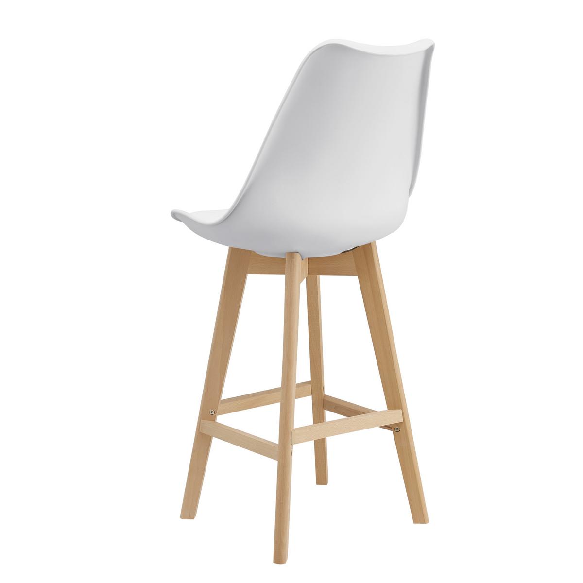 BARSTUHL Lublin 2er-Set - Weiß, Holz (48/105/58cm) - [en.casa]