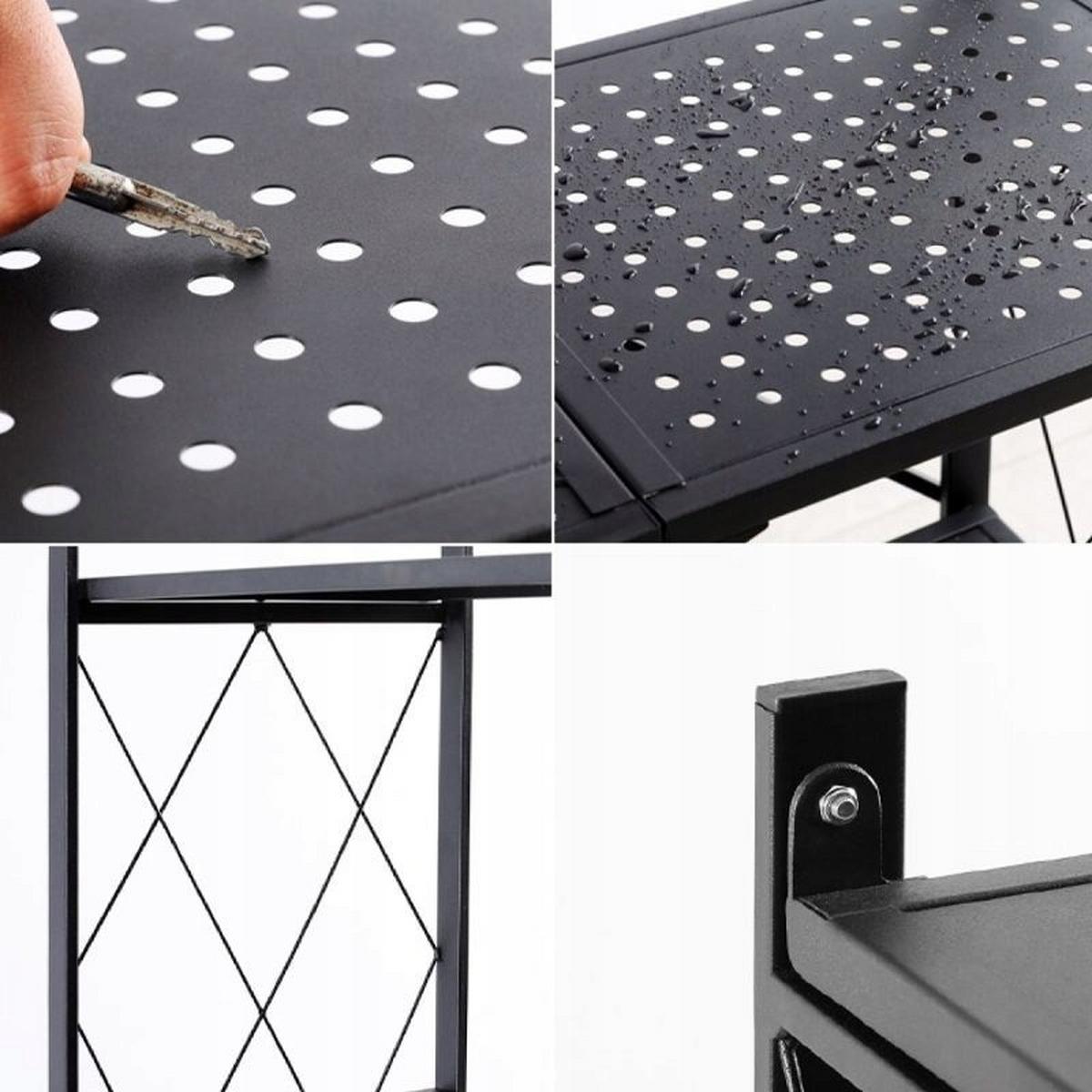 METALLREGAL Klappbar mit Rollen - Schwarz, Metall (72/163/34cm) - RAUMHIRSCH FURNITURE