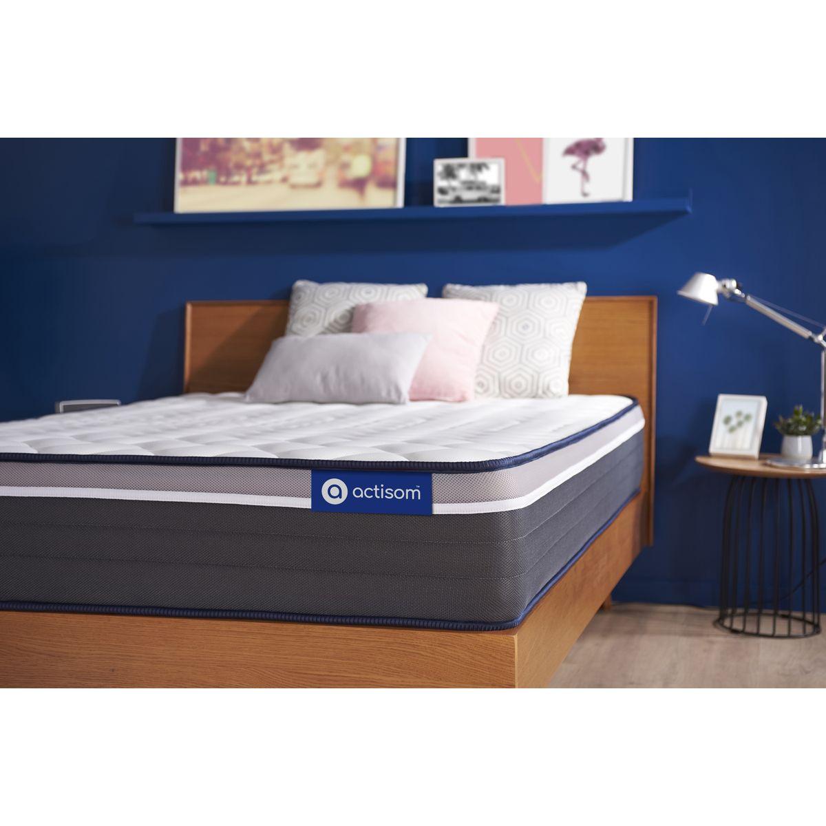 MATRATZE Actiflex plus Taschenfederkern und Memory-Schaum 80 x 200 cm h4 - Weiß, Textil (80/200cm) - ACTISOM